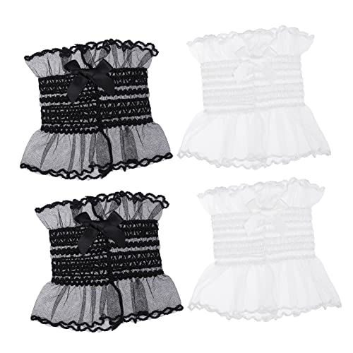 DEARMAMY 2 Pairs Bow Knot Lace Gloves Women's Elegant Communion Gloves for Girls