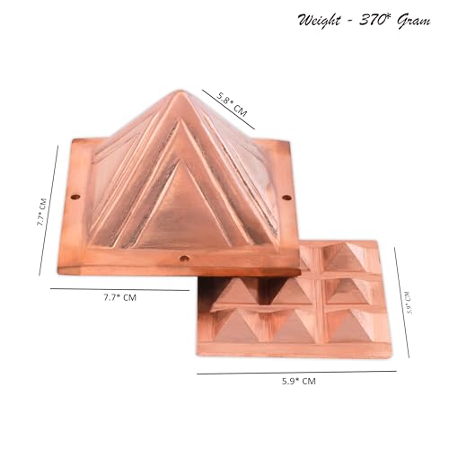 Image of Vastu Copper 2 Layer Pyramid | 3-Inch | Pyramid for Positive Energy, Health & Wealth | Vastu Dosh Remedies for Home & Office | Direction - SE, SSE, South | Pack of 1