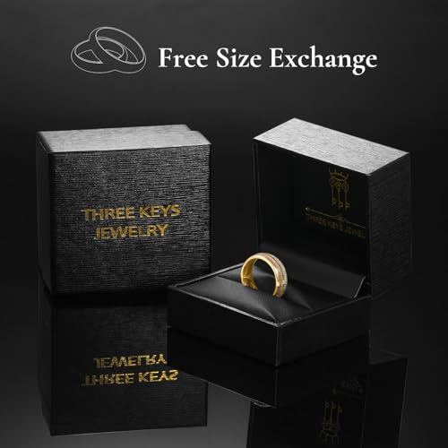 Image of THREE KEYS JEWELRY Tungsten Wedding Band Meteorite Inlay for Men Women