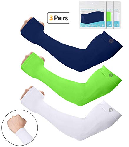 SHINYMOD UV Protection Cooling Arm Sleeves Men Women Sunblock Cooler Protective Sports Running