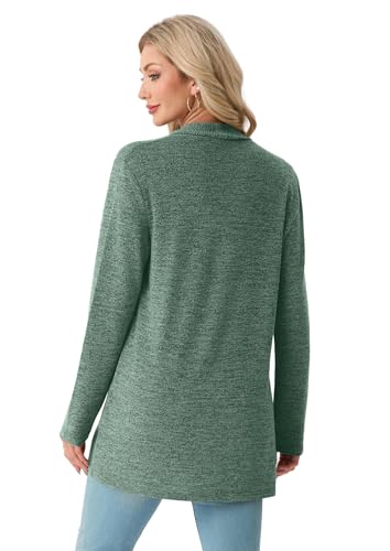 QIXING Spring WQIXING Spring Womens Cardigans Lightweight Plus Size Cardigans Loose Long with Pockets Casual Fashion — view 4