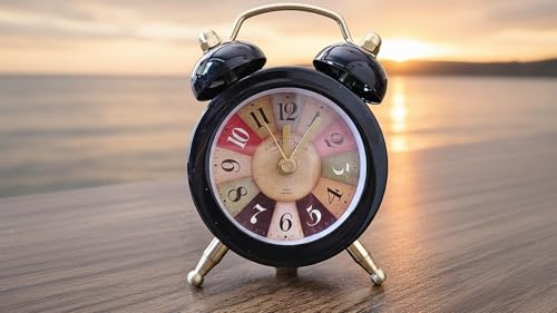 Image of BUQARO Dreamy Retro Metal Body Cute Small Mini Twin Bell Alarm Clock with Soft Raibo