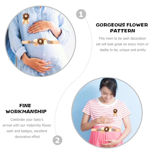 Sash de maternité avec fleurs et épingles VALICLUD pour future maman