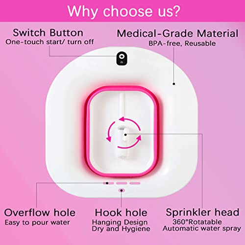 Irwpitw Sitz Bath, Electric Sitz Bath For Toilet Seat, Sitz Bath For Hemorrhoids, Postpartum Care Tub, Yoni Steam Seat Bowl For Women, Sits Bath Salts Soak Pan, Vagina Wash Basin, Collapsible, Red #TOP3