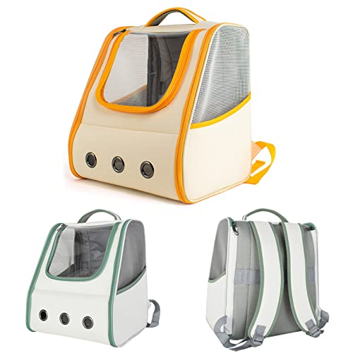 Henniu Porta-mochilas para animais de estimação para gatos Janela transparente malha respirável Saco