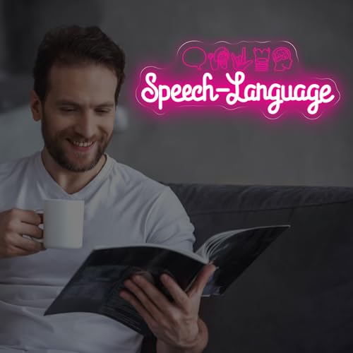 Image of Speech Language Pathologist Neon Sign, Speech Room LED Sign | Speech Therapist Room LED Light,Therapy Classroom Decoration 17.7 inchx6.9 inch