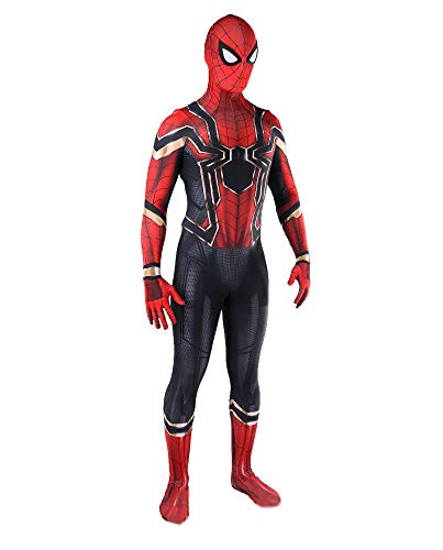 CHGCHLCO McMiller Iron Spider The Amazing Spider Man Costumes Adult Kids Unisex Lycra Spandex Halloween Cosplay Suits (Iron Spider, Kds-Large)
