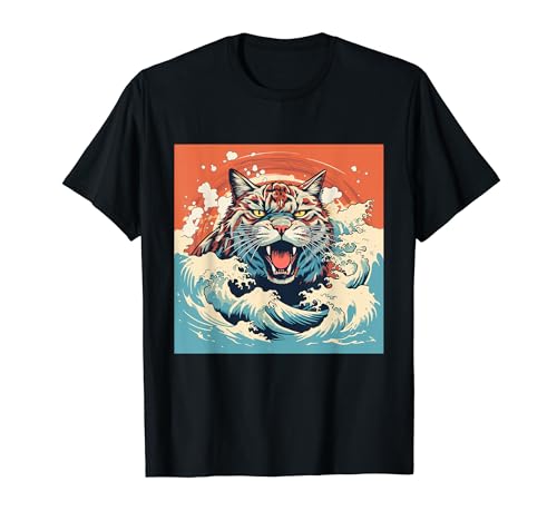 Asiatischer Wellentiger bei Sonnenuntergang T-Shirt