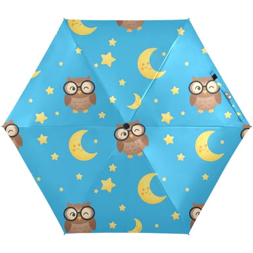 Parapluie de voyage GAIREG bleu chouette pour les trajets quotidiens et déplacements
