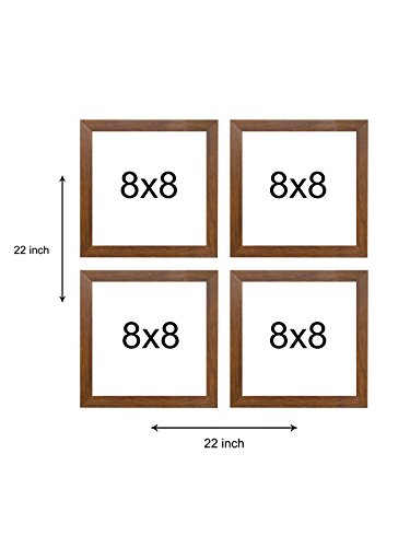 PAINTINGMANTRA Jardin Bird Framed Painting/Posters for Room Decoration, Set of 4 Brown Frame Art Prints/Posters for Living Room (4 Unit, 9 x 9 Inches)