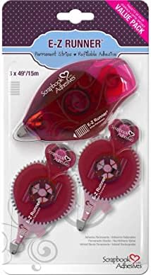 SCRAPBOOK ADHESIVES BY 3L E-Z Runner Permanent Strips Refillable Value Pack,White