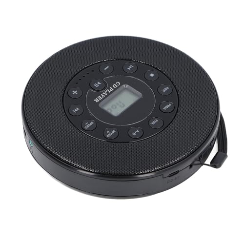 Lettore CD Portatile Bluetooth CD Anti-salto con Altoparlante per compatibilità MP3 per Auto Supporto per la Registrazione su Microfono USB Integrato BLACK