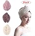 Produktbild Turban Handtuch,Haarturban Haartrockentuch 3-teiliges Set schnell trocknenderverdickter Turbane, geeignet für alle Haartypen (Khaki, Gummipulver und Kaffee)