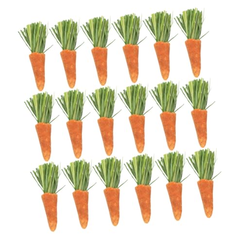 MUELODSIC 18 Piezas Varillas para Afilar los Dientes de Hámster y Conejos Juguetes Masticables de Zanahoria para Mascotas Pequeñas Accesorios Naturales para Jaulas Golosinas Saludables