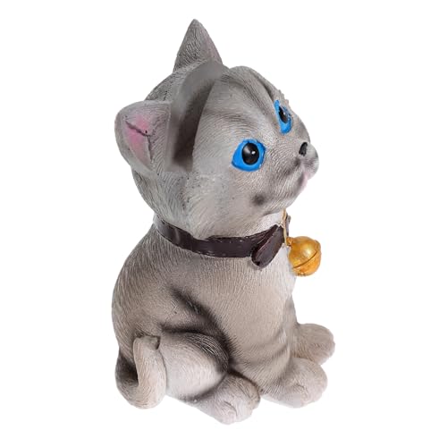 Image of ibasenice Cute Cat Glasses Holder Resin Eyeglass Stand Reliable Spectacle Organizer for Bedside Table and Office Desk Grey Animal Display Rack