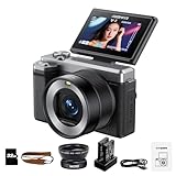 Câmera Fotográfica Digital 80MP Interpolado | Sensor CMOS 12MP, Vídeo 5K, Zoom Digital 18X, Flash, Tela HD 3.0, Wi-Fi, 32GB, Bateria Extra e Carregador