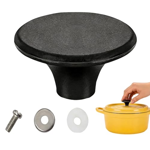 1 Set Bouton de rechange pour four hollandais compatible avec le Creuset,Poignée de rechange pour cocotte Lodge,Bouton de Rechange en Bakélite,Aldi et autres fours hollandais en fonte émaillée.