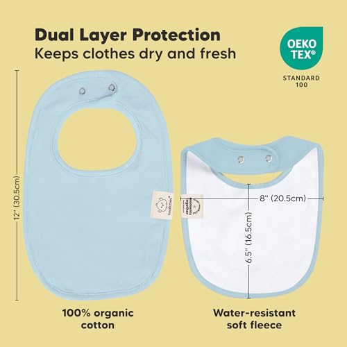 Image of 8-Pack Organic Baby Bibs for Boys, Girls - Soft Cotton Drooling and Teething Bibs for Baby Girl & Boy, Extra Absorbent, Easy to Clean & Put On for Toddler, Newborn, Infant 0-24 Months (Dawn)