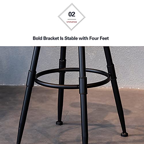 Tabouret de bar rustique pivotant de cuisine vintage industriel (x2) - 6