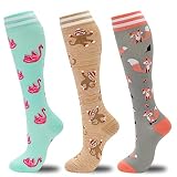 fenglaoda Compression Socks for Women Men, 20-30mmHg Compression Support Circulation Socks for Nurse