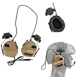 TACWJDM Tactical Fast Helmet Headset/Headphone with 360° Rotation Adjustment for Airsoft CS Outdoor Sport Cosplay(Tan)