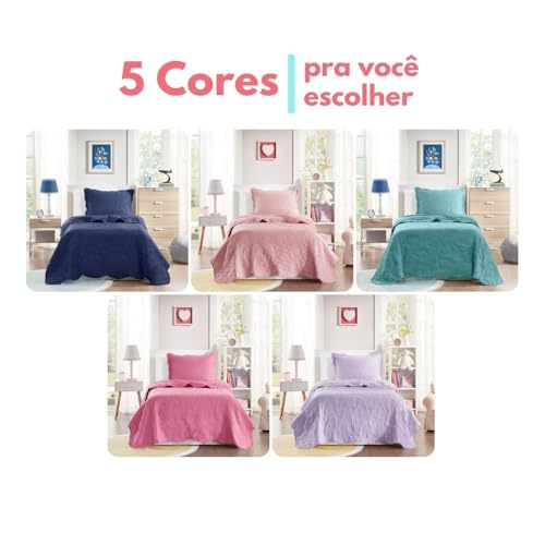 Kit Edredom Colcha Cobre Leito Solteiro 2 Peças Infantil Dupla Face Verde Decoração de quarto (Verde