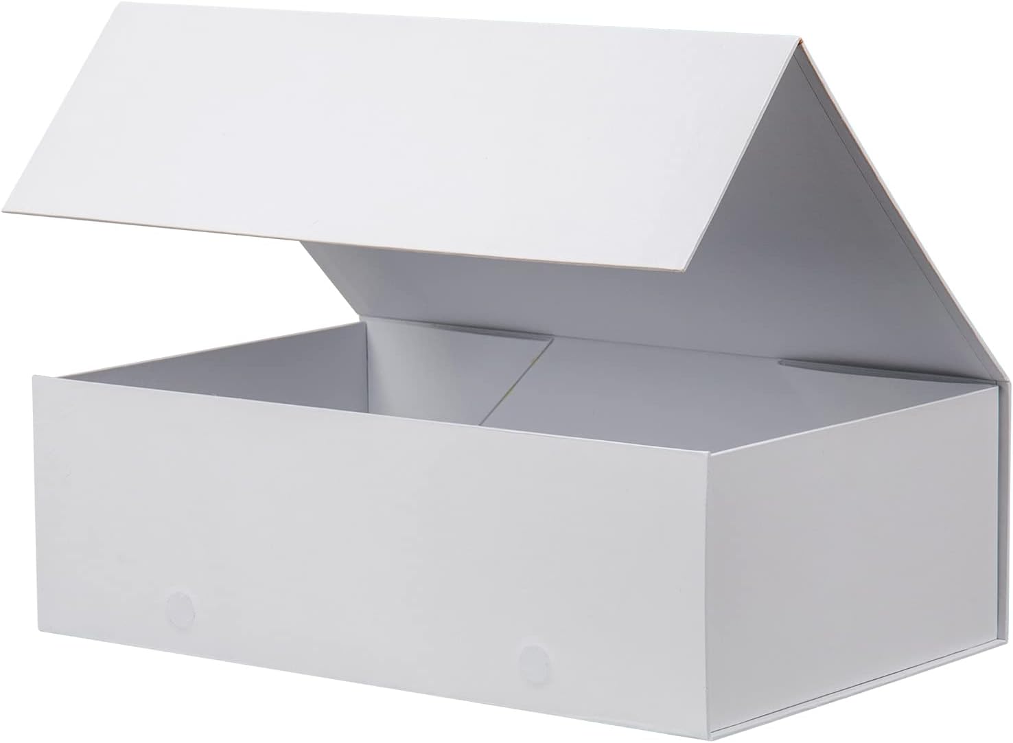 Aubiu Gift Box, 2 Pack Large Gift Boxes with Lids for Presents - White Collapsible Groomsmen Proposal Gift Boxes for Wedding, Christmas, Birthdays, Women's Day Box (10.5 x 7.5 x 3.5 inch)