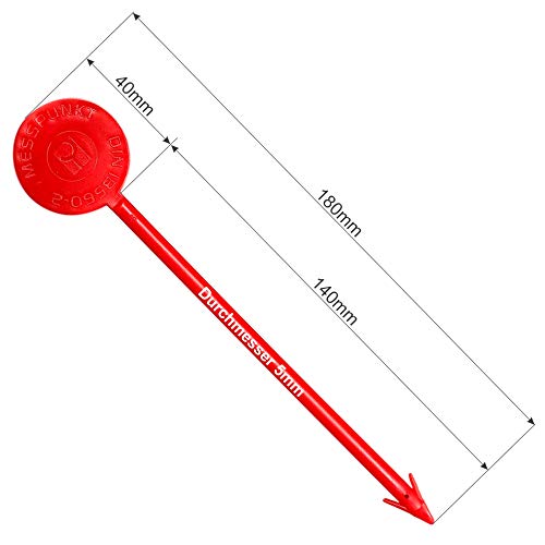 intervisio Estrichmesspunkte, 30 Stück, Flexibel, Estrich-Messpunkt mit Widerhaken Messpunkte, Estrichmesspunkt zur Einrichtung einer Messstelle