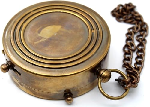 Brújula de bolsillo grabada con caja de madera miniatura 7