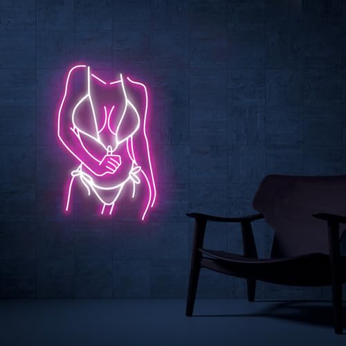 Image of Women Neon Sign 23.6 inches Bikini Body Led Neon Signs Lady Light for Bedroom, Living Room, Home, Bar Shop Wall Decor Gift