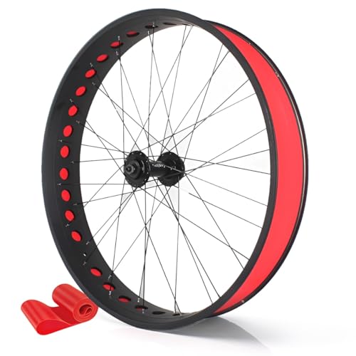 Image of ZXGSXIOU 26in Fat Tire Bike Front Rear Wheel 4.0-4.9'' Snow Bikes Wheels Disc Brake Wheelset QR135mm/195mm 36H Hubs Beach Set For 7-12s Rotary Freewheel