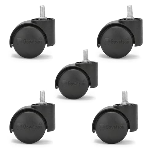 Image of Office revolving Chair Caster Study Computer Gaming Chair Wheels Caster Accessories Parts, Wheels Set of 5 pc, Heavy Duty fit to Every Chair Base (Black Wheel Thread With Key)
