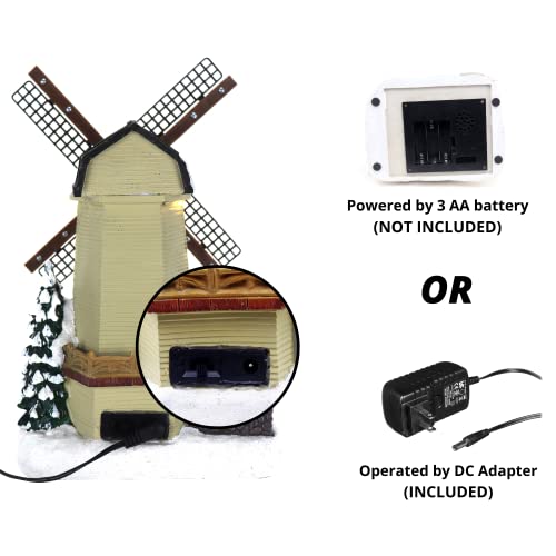 Christmas Village Windmill - Animated Pre-Lit Musical Winter Snow Village - Perfect Addition To Your Christmas Indoor Decorations & Christmas Village Display - A Thoughtful Gift For Your Loved Ones #TOP4