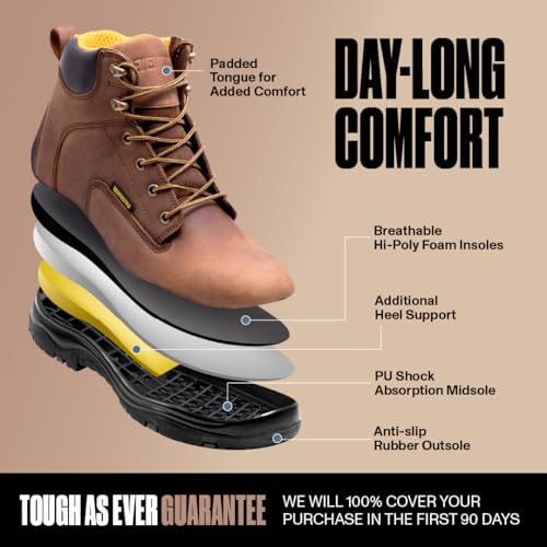 Image of EVERBOOTS ULTRA DRY Men's Waterproof Hiking Work Boots, Lightweight Ultility Leather Shoes, Water Proof Tactical Military Outdoor Ankle Mens Boot for Construction, Roofing, Hunting, Winter Trails