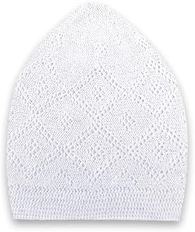 Kapobia Kufi Hats for Men, Muslim Clothes for Men,%100 Breathable Skull Beanie, Crochet Cap, Handicraft Taqiyah, Cufi, Kufe