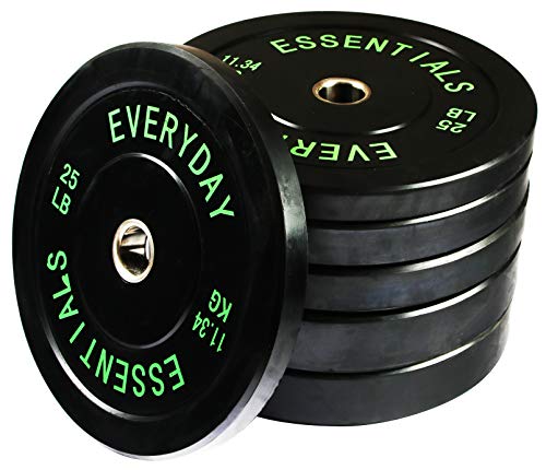 Balancefrom Everyday Essentials Color Coded Olympic Bumper Plate Weight Plate With Steel Hub, 210 Lbs Set #TOP1