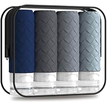 Travel Bottles for Toiletries, TSA Approved Silicone Travel Size Containers for Toiletries, BPA Free Leak Proof Refillable Essentials Accessories, Shampoo and Conditioner Bottles Navy Blue
