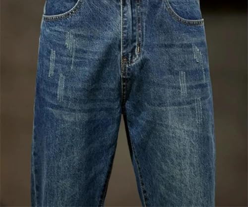 Men's Loose Slightly Stretch Jeans, Casual and Versatile high-Waisted Slim Straight-Leg Jeans3