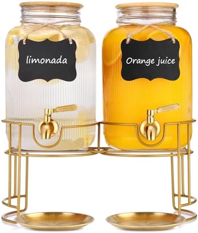 Drink Dispensers For Parties- 1 Gallon Beverage Dispenser with St...