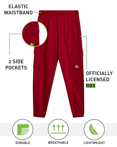 RBX Boys Sweatpants - 4 Pack Performance Fleece Basic Boys Joggers, Athletic Track Pants with Elastic Waistband (8-16)2