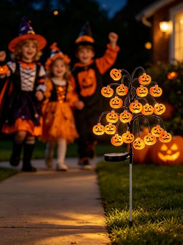 ChayWillow Solar Halloween Pumpkin Tree Stake Lights Outdoor - image 4