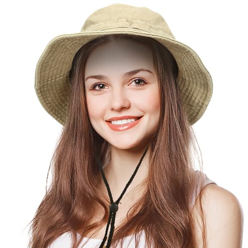 SFHVVPL Chapéus bucket para homens e mulheres - 100% algodão, leve e embalável, chapéu de sol adequa