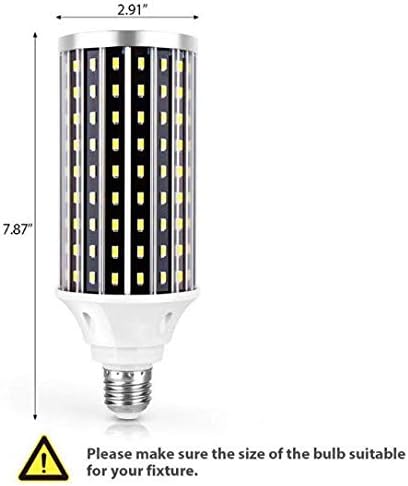 50 Watt LED Corn Bulb, E26/E39 Base, 5000Lumen, IP65, Replacement 200-250W HID/HPS/Metal Halide or CFL, LED Bulb for Indoor Outdoor Garage Factory Warehouse Backyard Garden (Cool White)
