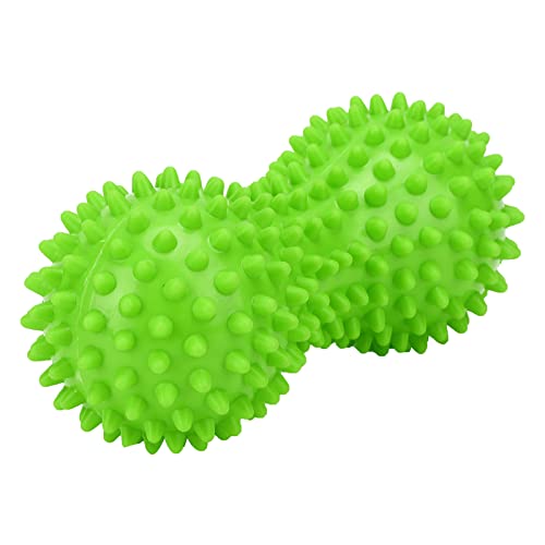 Yinhing PVC spiky deep tissue fascia para fitness plástico de alta densidad con picos fuertes portátil para espalda, cuello, pies 3 colores verde azul (verde)
