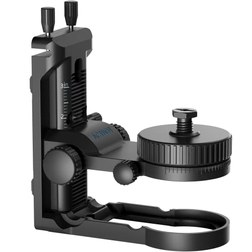 Laser Level Wall Mount Fine-tuning Bracket - ACTBOT Laser Level Line Tool Adapter 360° Magnetic Pivoting Base Tile Floor Multi-Line Point Laser L-Bracket Holder Universal 1/4
