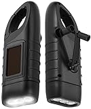 2-Pack Hand Crank Solar Powered Flashlight, Emergency Rechargeable LED Flashlight, Survival Flashlight, Quick Snap Carbiner Dynamo Flashlight Torch for Outdoor Sports (Black) -  China