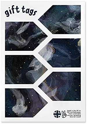 Navy Marble Wrapping Paper - 6 Sheets of Beautiful Gift Wrap - For Birthday Wedding Anniversary Valentine's Day - Scrapbooks Decorating - For Men Women - Recyclable - By Central 23