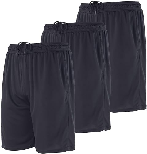 3 Pack: Men’s 2 in 1 Dry-Fit 7″ Running Shorts with Compression Liner Pockets – Workout Gym (Available in Big & Tall)