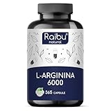L-Arginina - 365 Capsule Vegane - 6000 mg di L Arginina HCL Pura per Dose Giornaliera - Al...