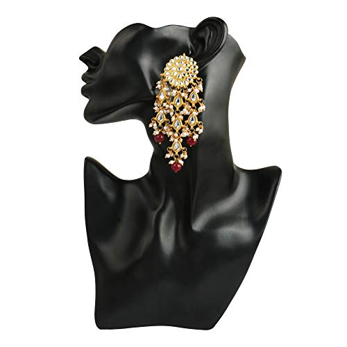 Karatcart Womens Gold Plated Kundan Tassel Earrings - Image 5